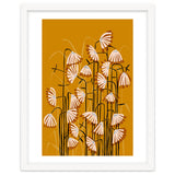Linocut Flower Meadow Mustard Yellow thumbnail