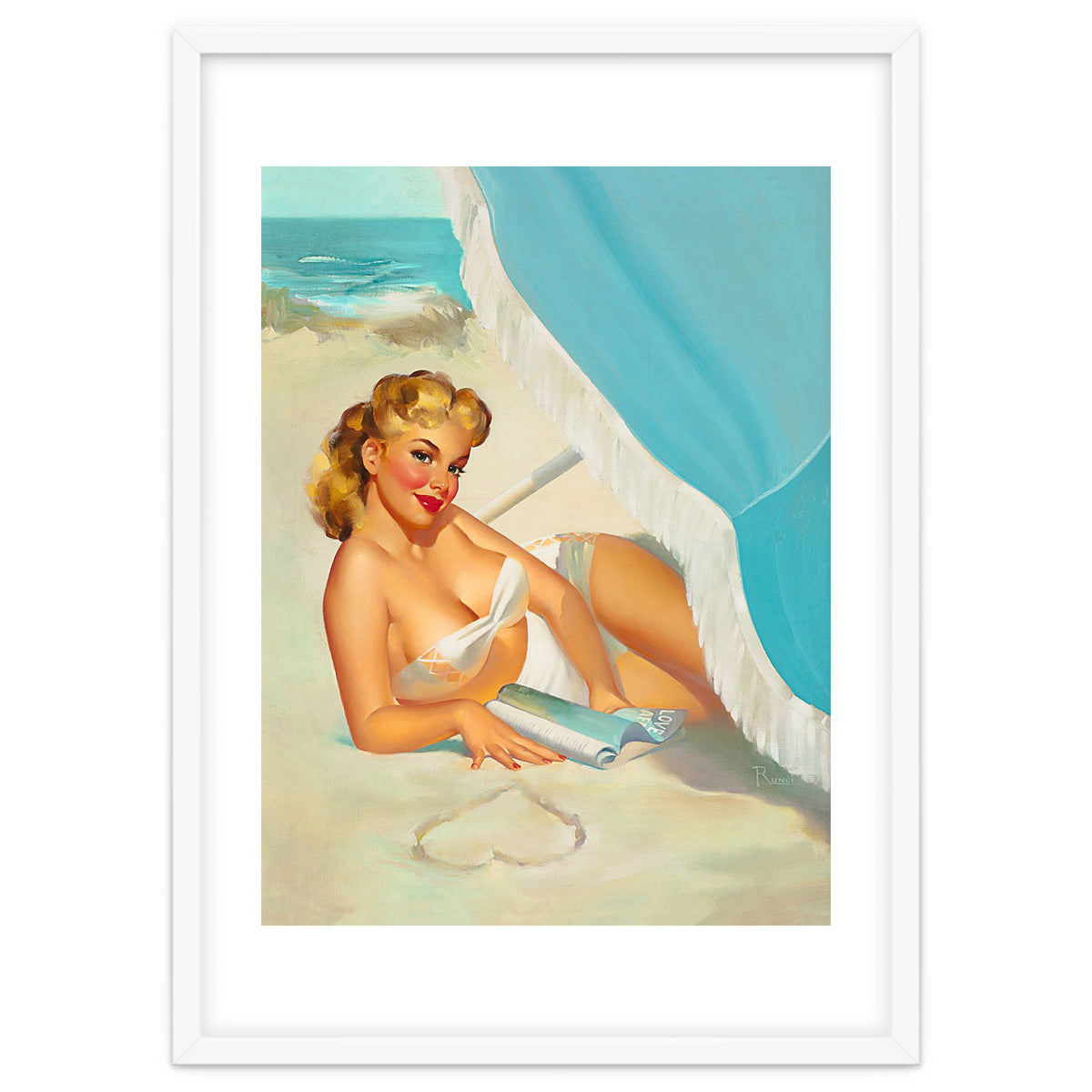 Pinup Sexy Blonde On The Beach