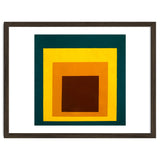 JOSEF ALBERS - HOMAGE TO THE SQUARE DARK GREEN YELLOW ORANGE BROWN thumbnail