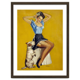 Pinup Woman Posing With Her Dog thumbnail