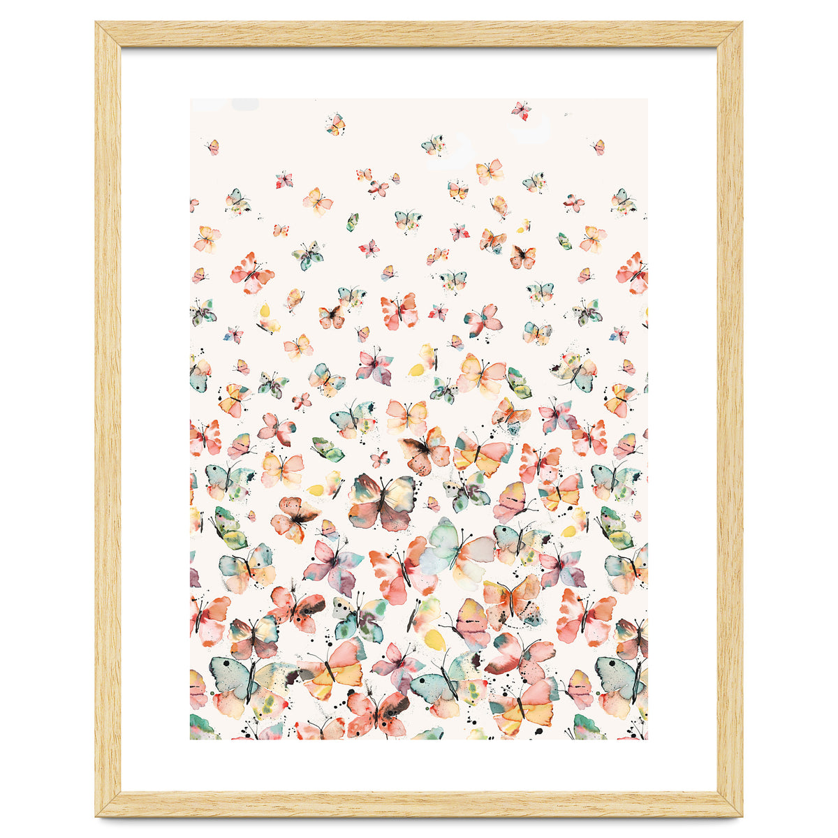 Watercolor Spring Butterflies Apricot