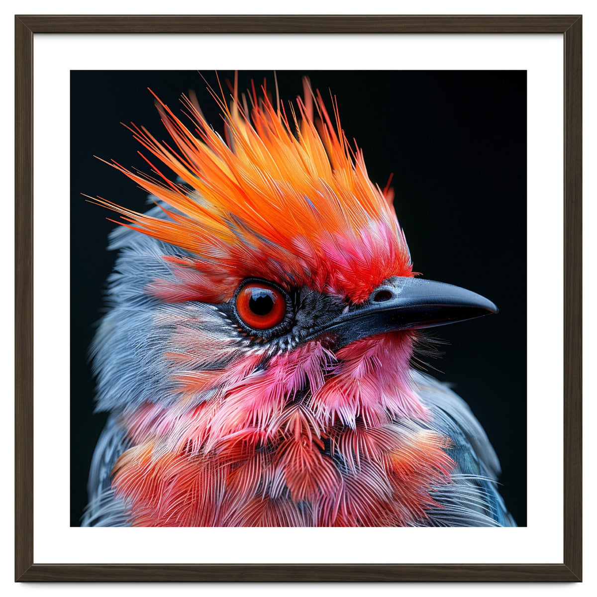 Close Up Of Exotic Bird With Vibrant Plumage