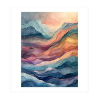 Abstract Fluid Mountain Landscape Art (Print Only)