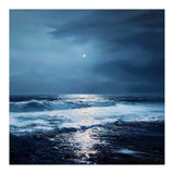 Midnight Seascape with Moonlight Reflecting (Print Only) thumbnail