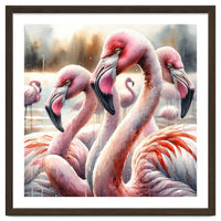 Watercolor Flamingos