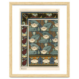 The water lily, Nelumbo lutea, in wallpaper and tile patterns. Lithograph by Verneuil. thumbnail