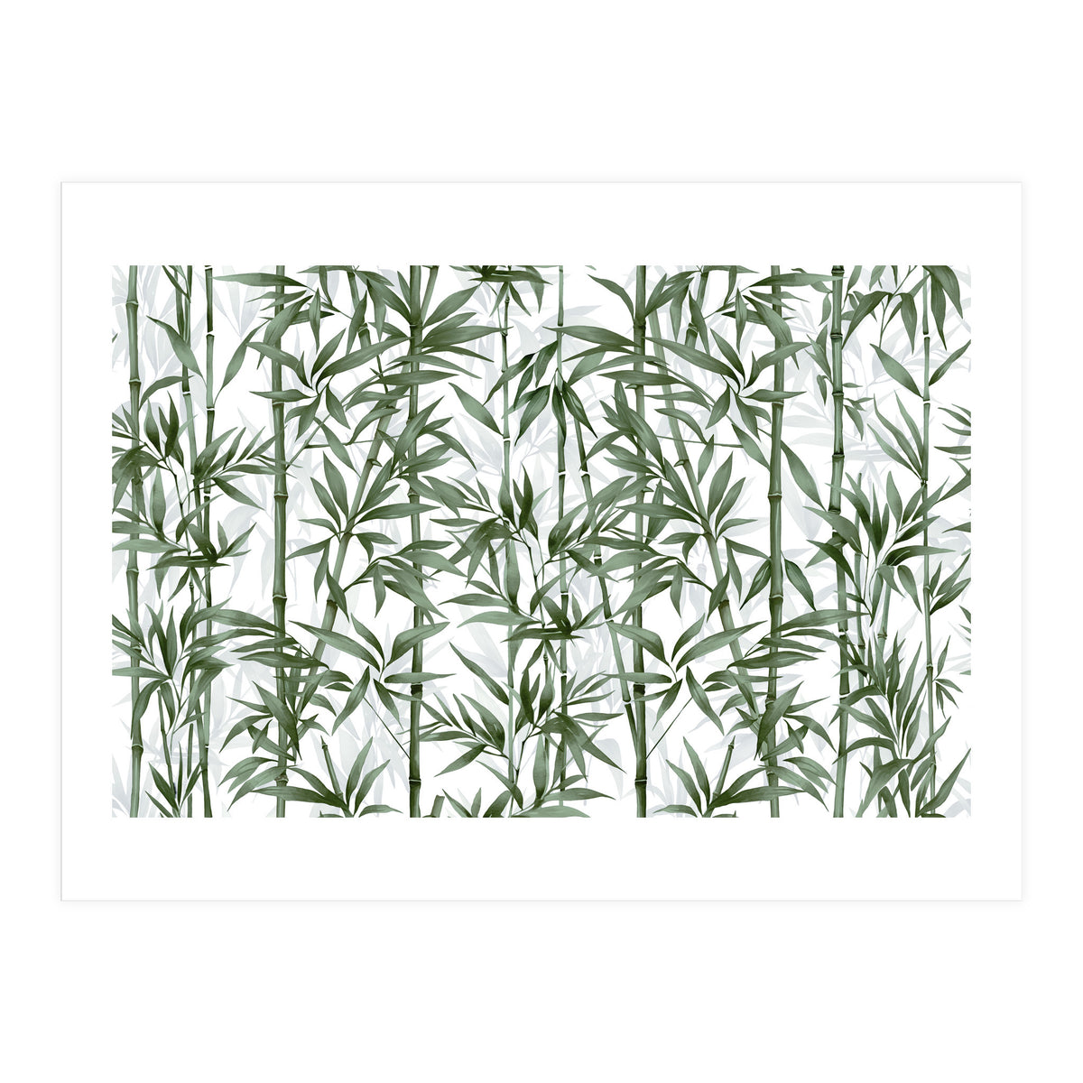 Bamboo Moody Green White (Print Only)