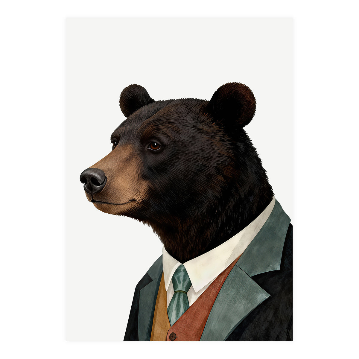 Black Bear In Suit (Print Only)