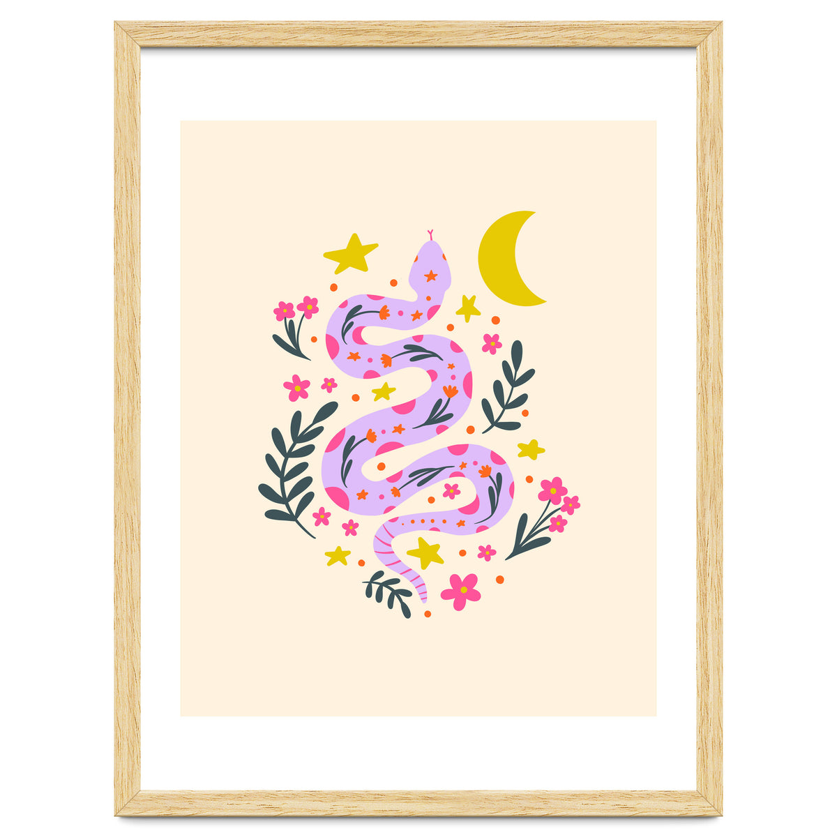 Lunar Snake  - lavander and cream