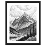 Majestic Alpine Mountain Range Sketch thumbnail