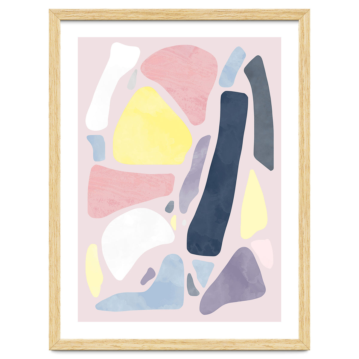 Organic Rustic Abstract Shapes Pastel I