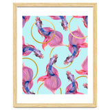 HullaHoops, Eclectic Colorful Fish Graphic Design, Animals Gold Rings Surrealism Quirky thumbnail