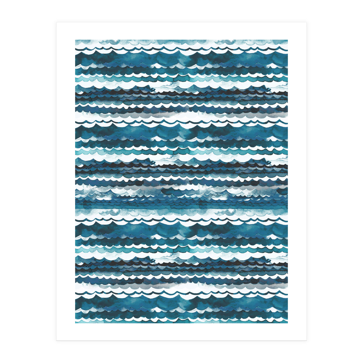 Beach Sea Ocean Waves Aqua Blue (Print Only)