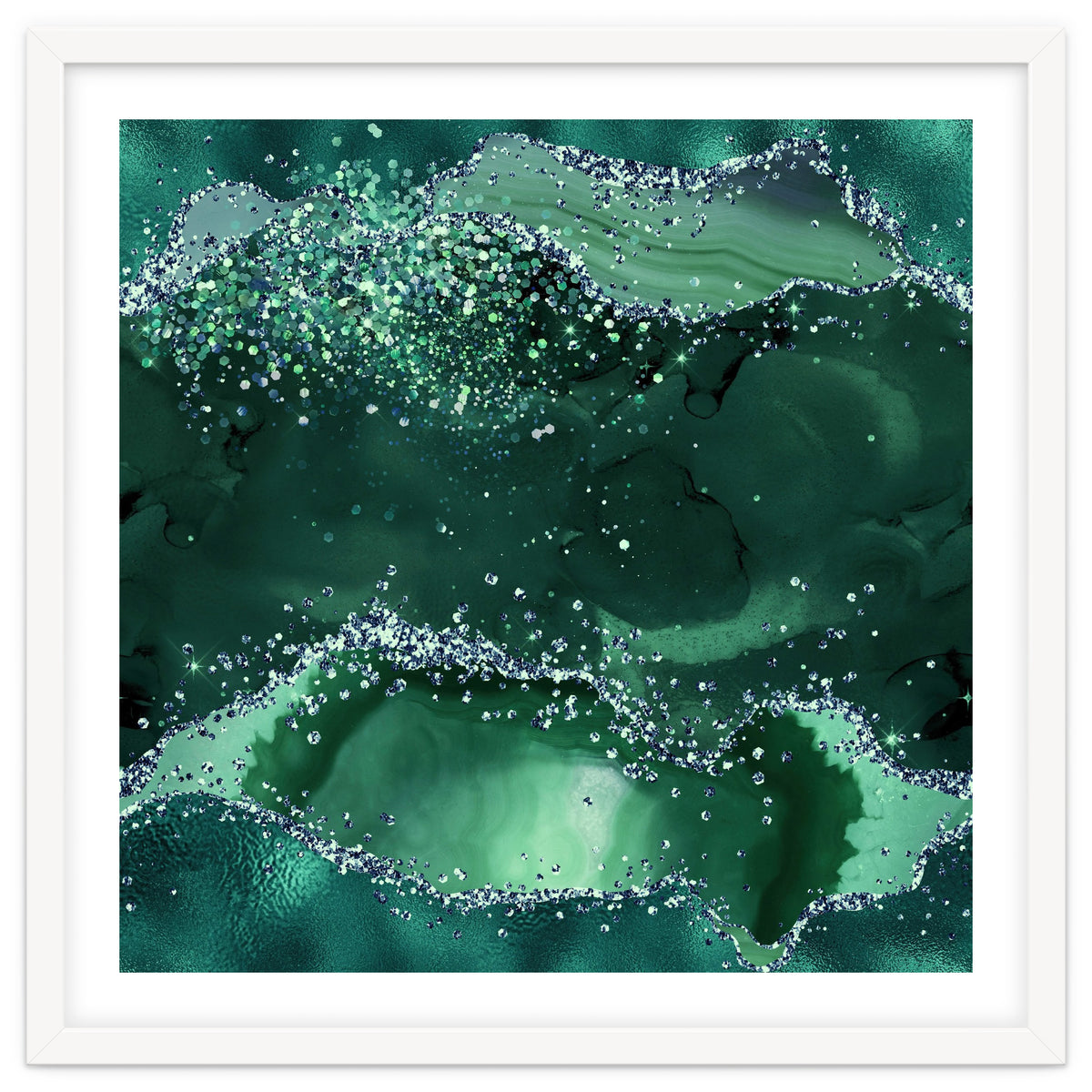 Emerald Glitter Agate Texture 04