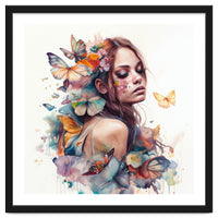 Butterfly Muse Watercolor Portrait