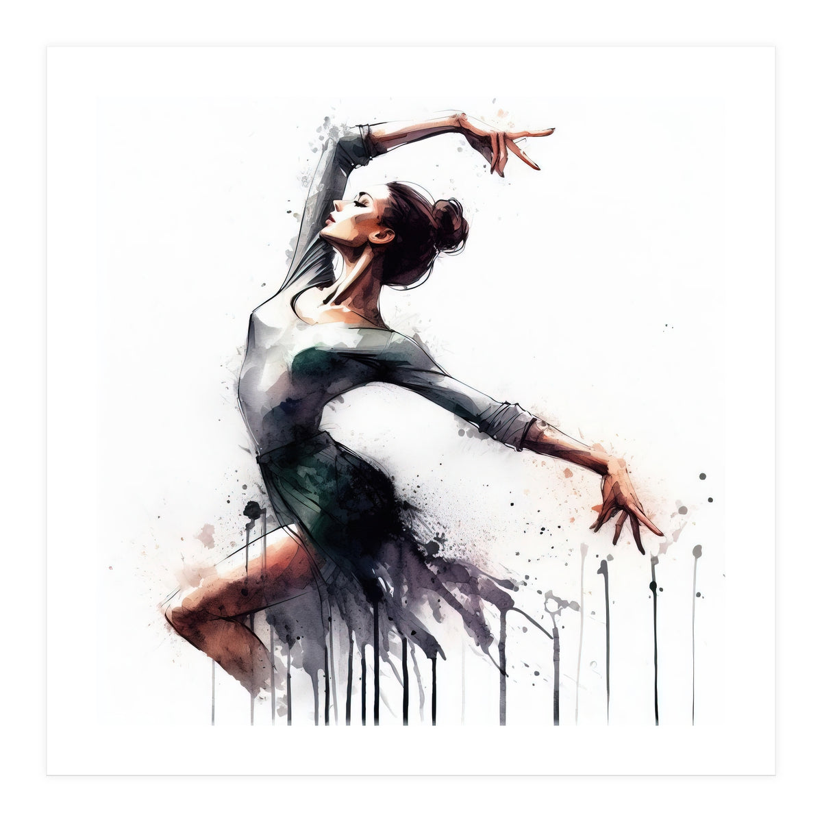 Watercolor Ballet Dancer #2 (Print Only)