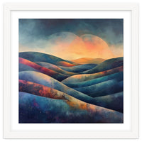 Abstract Ethereal Rolling Hills at Sunset