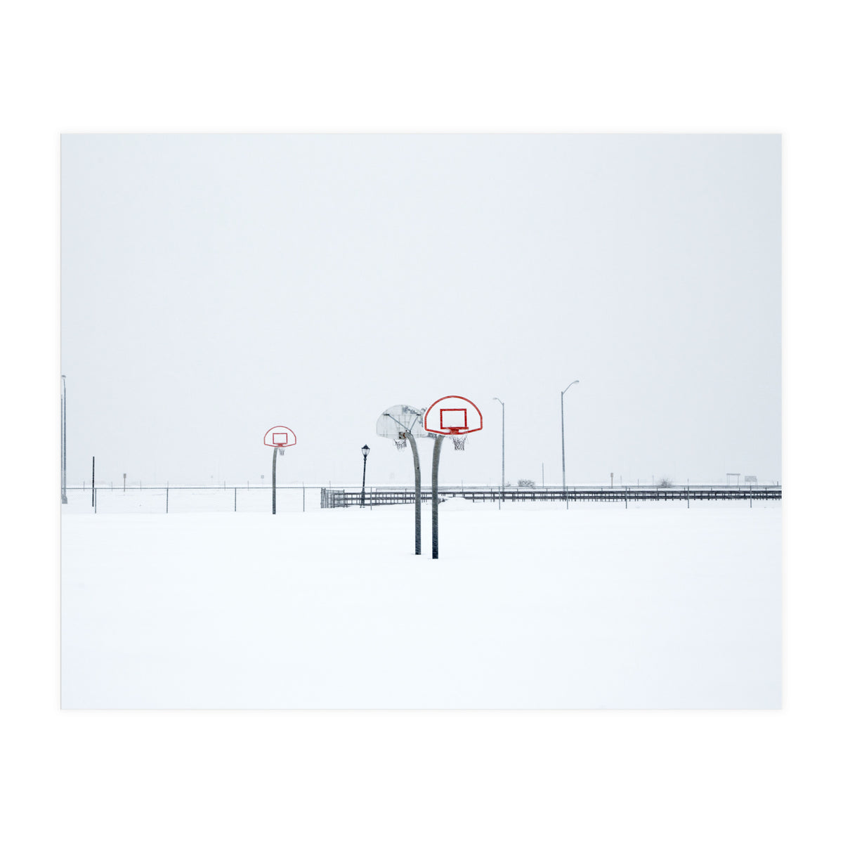 Snow-covered Basketball court (Print Only)