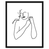 Eternally Connected, Abstract Line Art Love, Sketch Drawing Minimal, Eclectic Human Couple Connection Minimalism Concept
