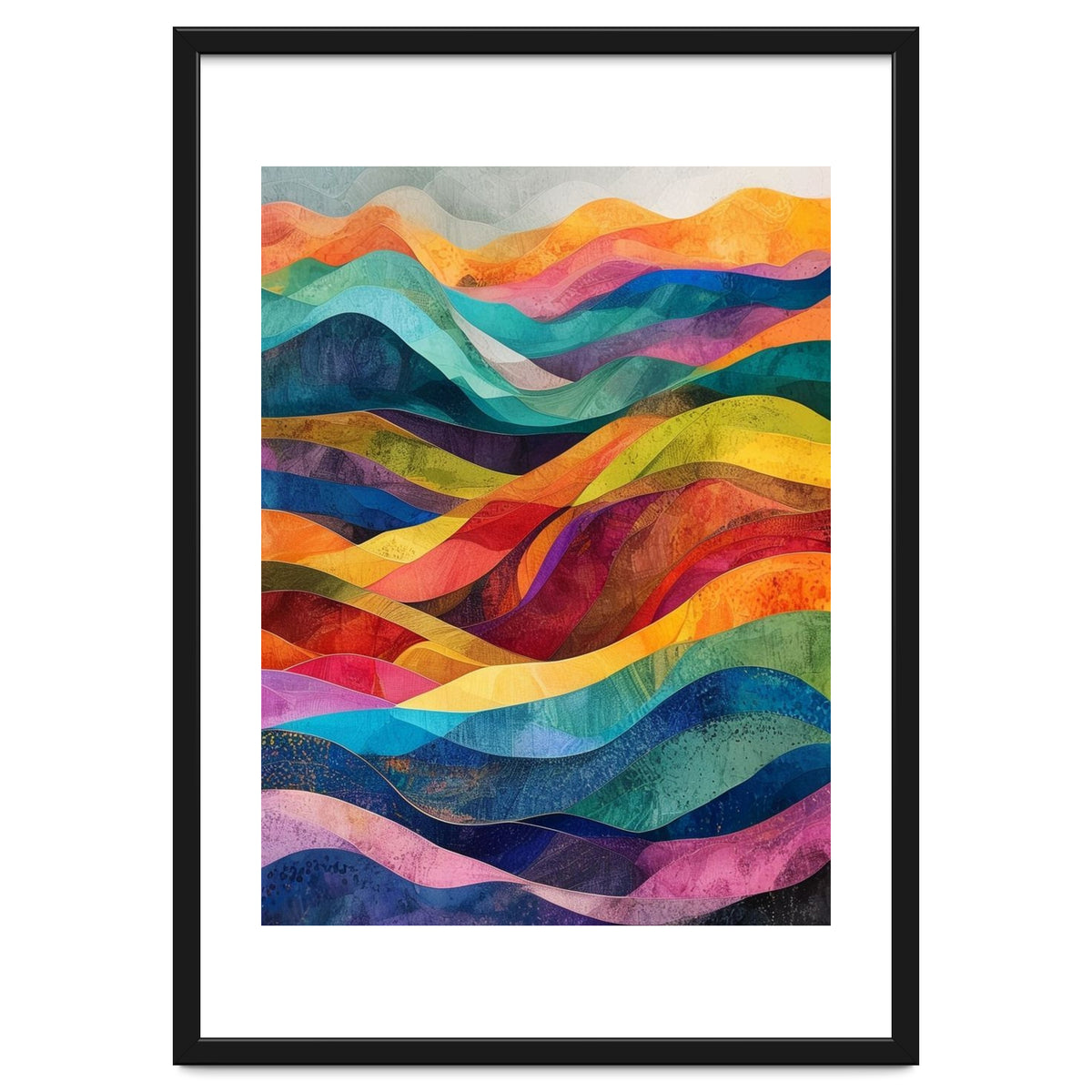 Vibrant Abstract Ribbon Landscape Art