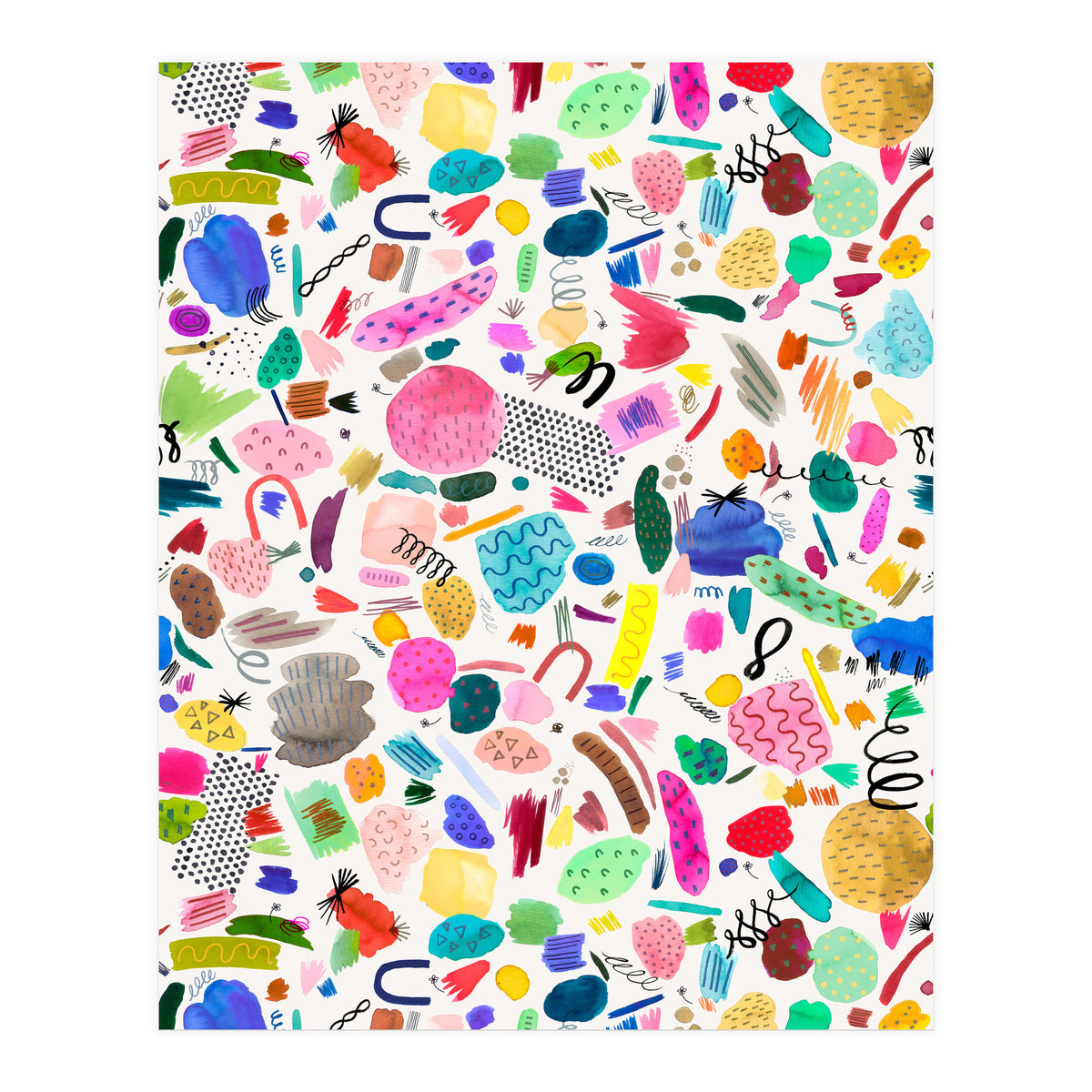 Abstract Colourful Marks Scribbles (Print Only)