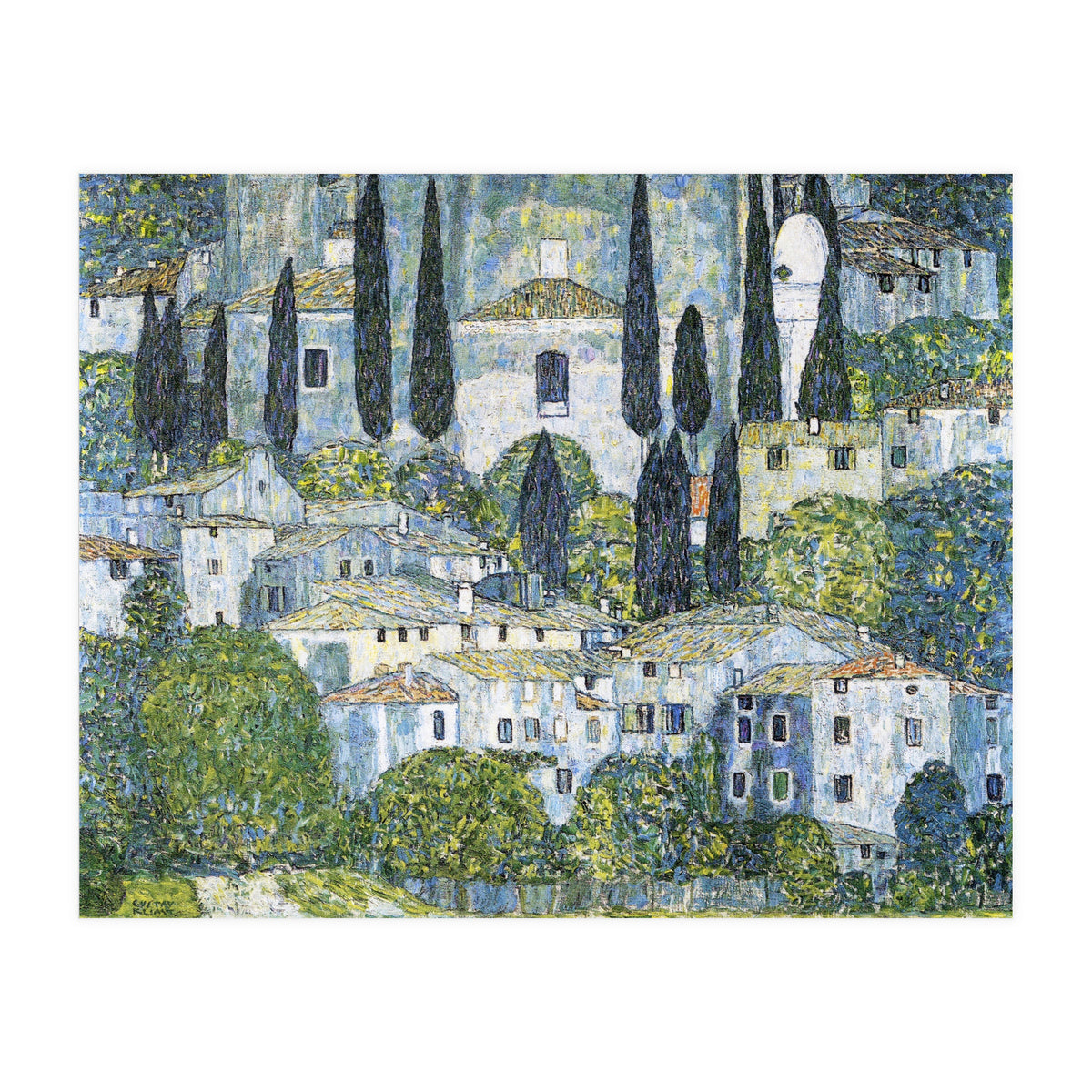 Gustav Klimt – Kirche in Cassone (1913) | Vibrant Landscape Masterpiece Art Print (Print Only)