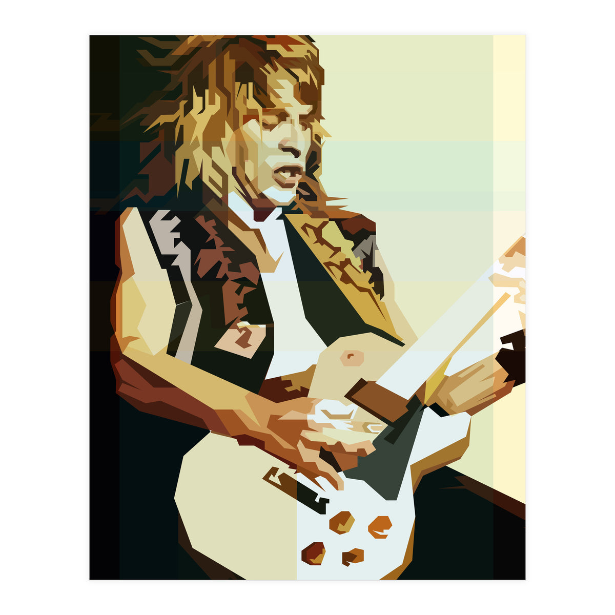 Randy Rhoads Metal Guitarist Retro Illustration (Print Only)
