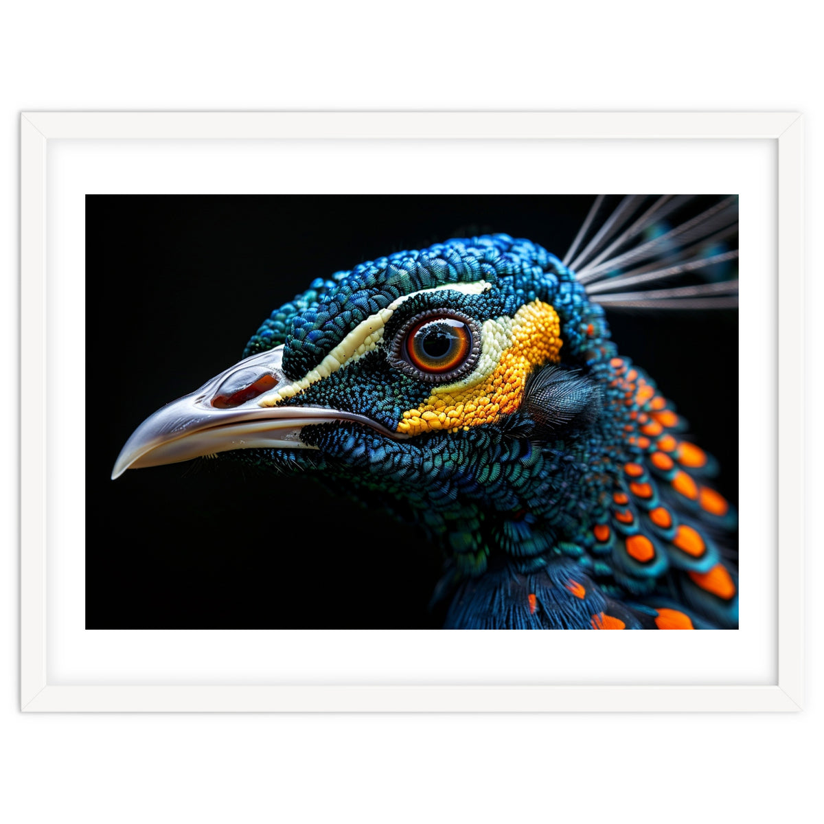 Close Up Of A Peacock Bird Head Eye