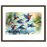 Kingfishers In Flight