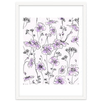 Wild Roses Floral Pattern - Purple