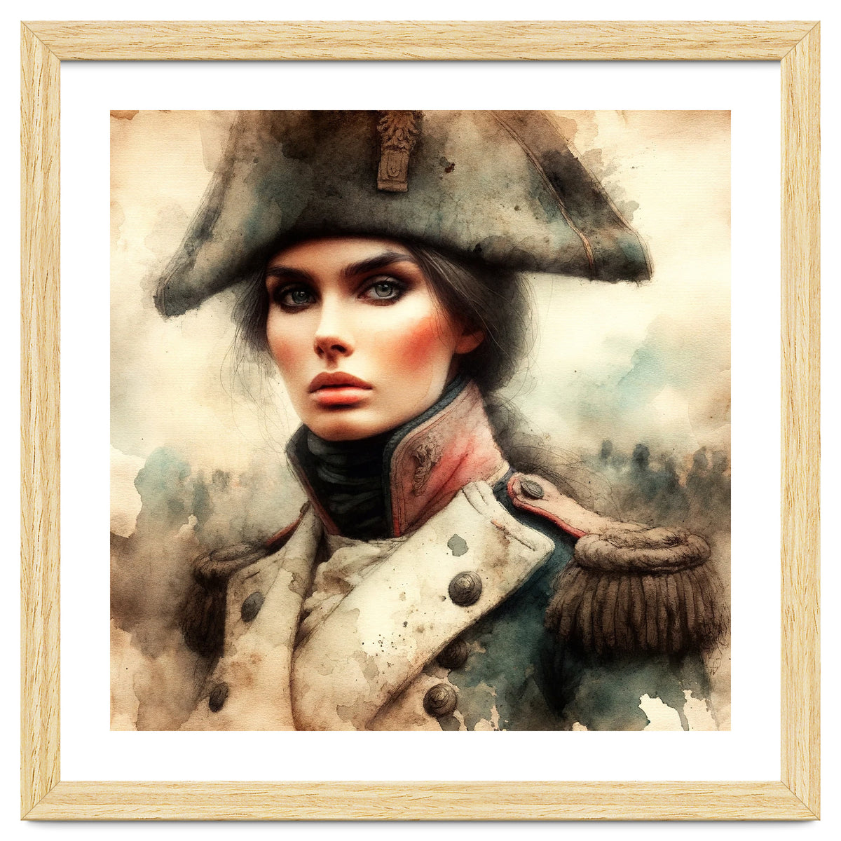 Napoleonic Officer Woman Portrait