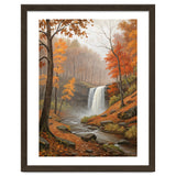 Serene Autumn Waterfall in Misty Forest thumbnail