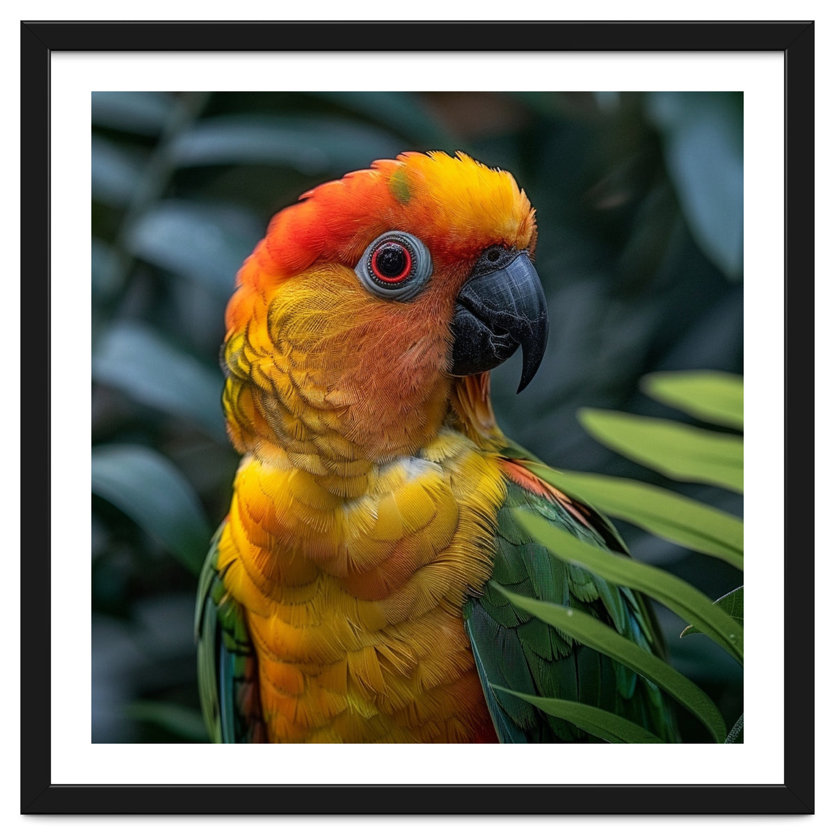 Close Up Of A Colorful Sun Conure Parrot