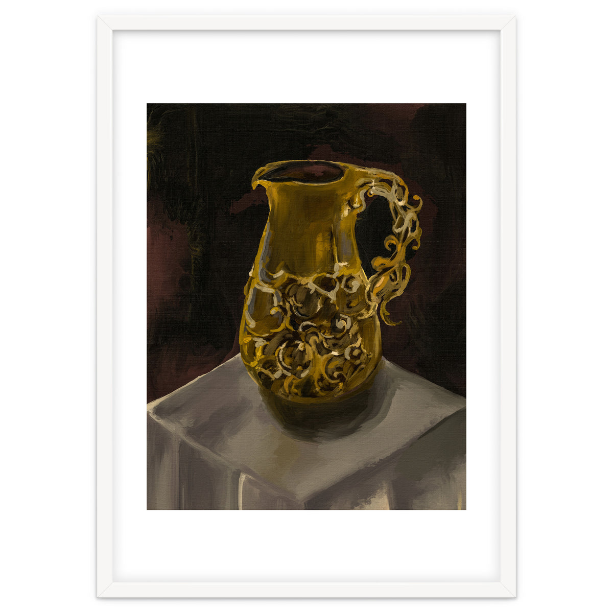 Golden Jug oil painted