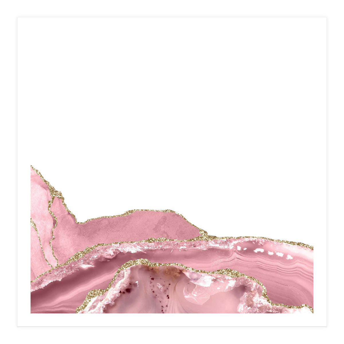 Blush & Gold Agate Texture 08  (Print Only)