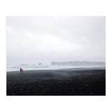Family walking on the black sand beach - Iceland  (Print Only) thumbnail