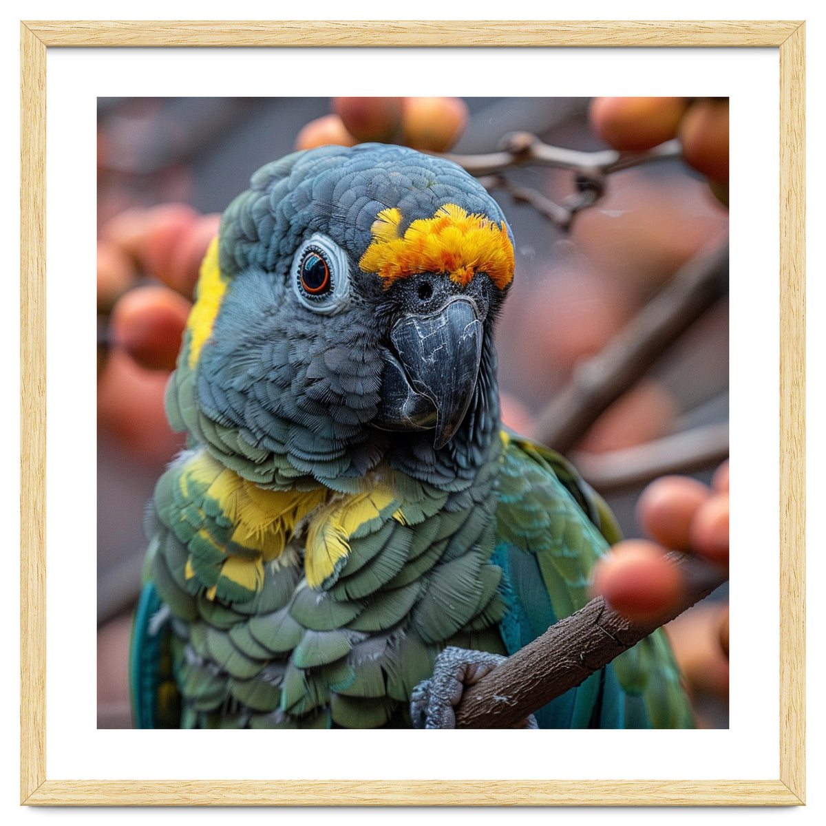 Yellow Headed Amazon Parrot Close Up Portrait