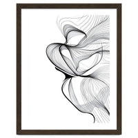 Abstract Black And White Swirls And Lines Flowing Art
