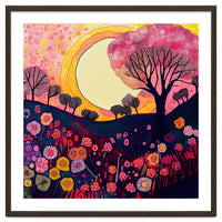 Folk Sunset Over Floral Hills