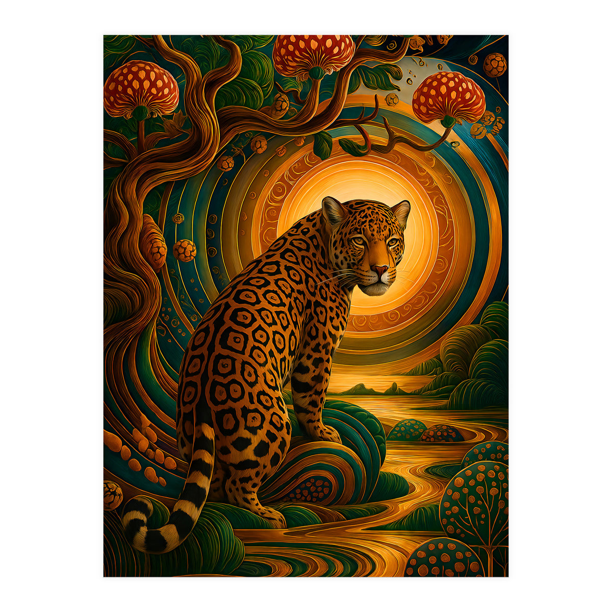 Leopard in Retro Contemporary Aesthetics (Print Only)