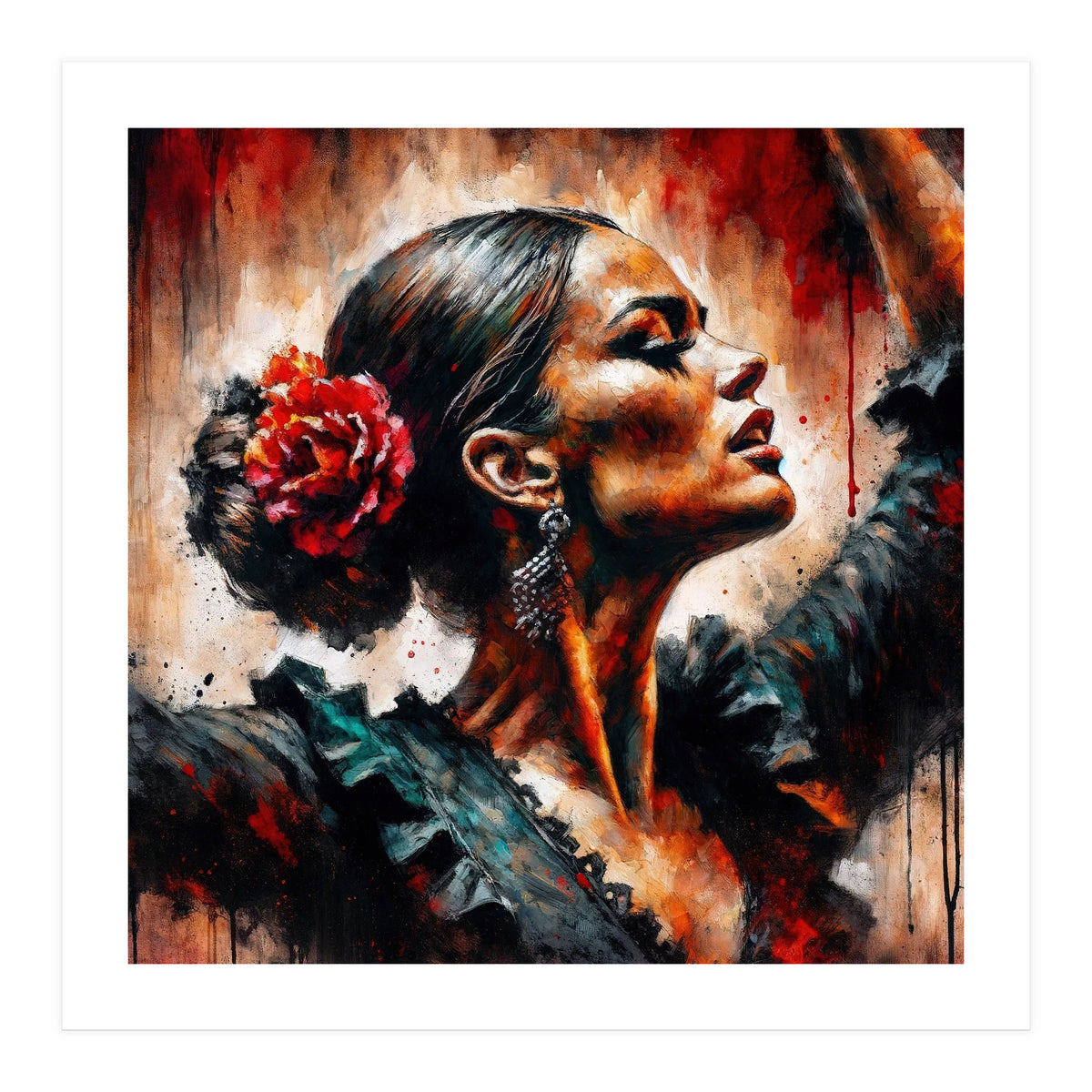 Watercolor Flamenco Dancer #5 (Print Only)
