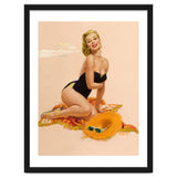 Pinup Woman Is Posing On A Beach thumbnail