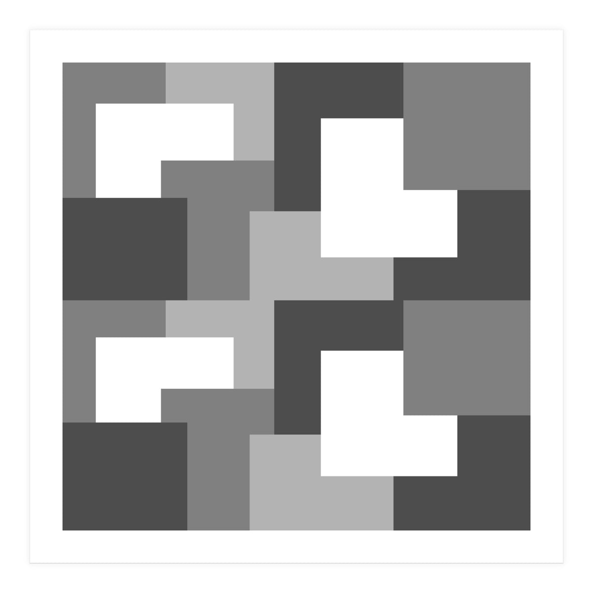 Grey Abstract Square Tiles (Print Only)