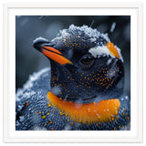 Close Up Penguin In Snow With Water Droplets thumbnail