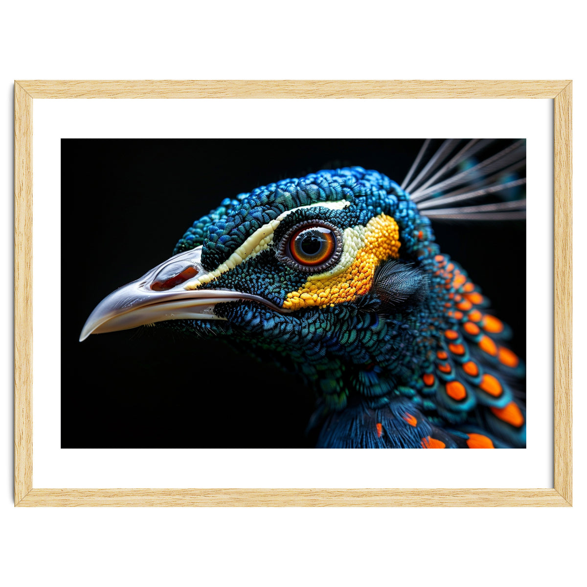 Close Up Of A Peacock Bird Head Eye