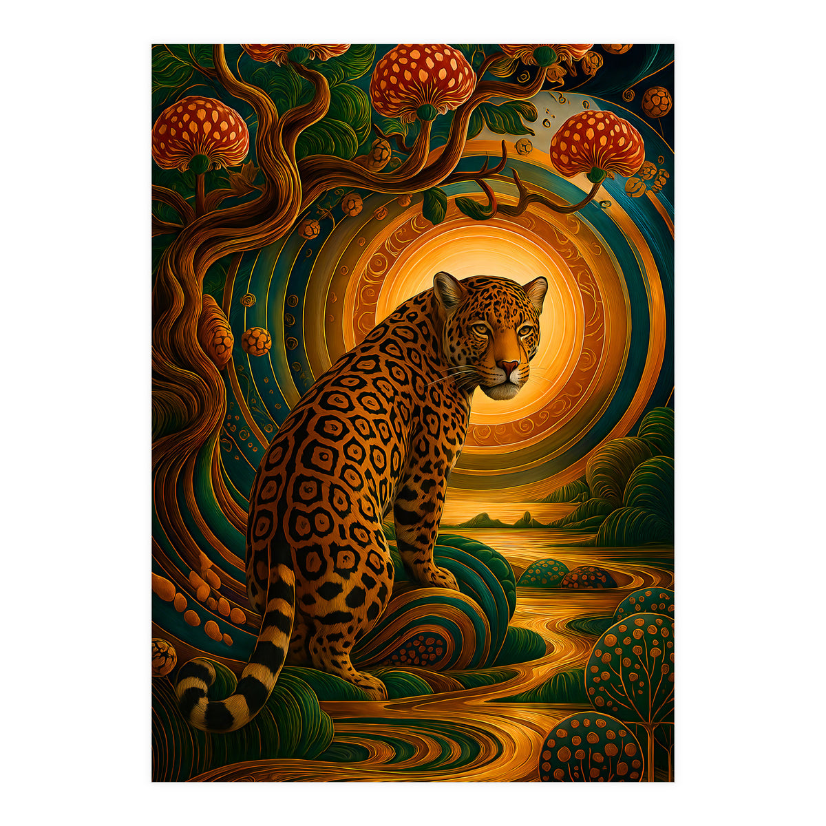 Leopard in Retro Contemporary Aesthetics (Print Only)