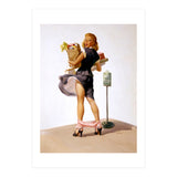 Pinup Sexy Girl Had Funny Accident On A Bus Stop (Print Only) thumbnail
