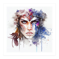 Watercolor Warrior Woman #1 (Print Only)