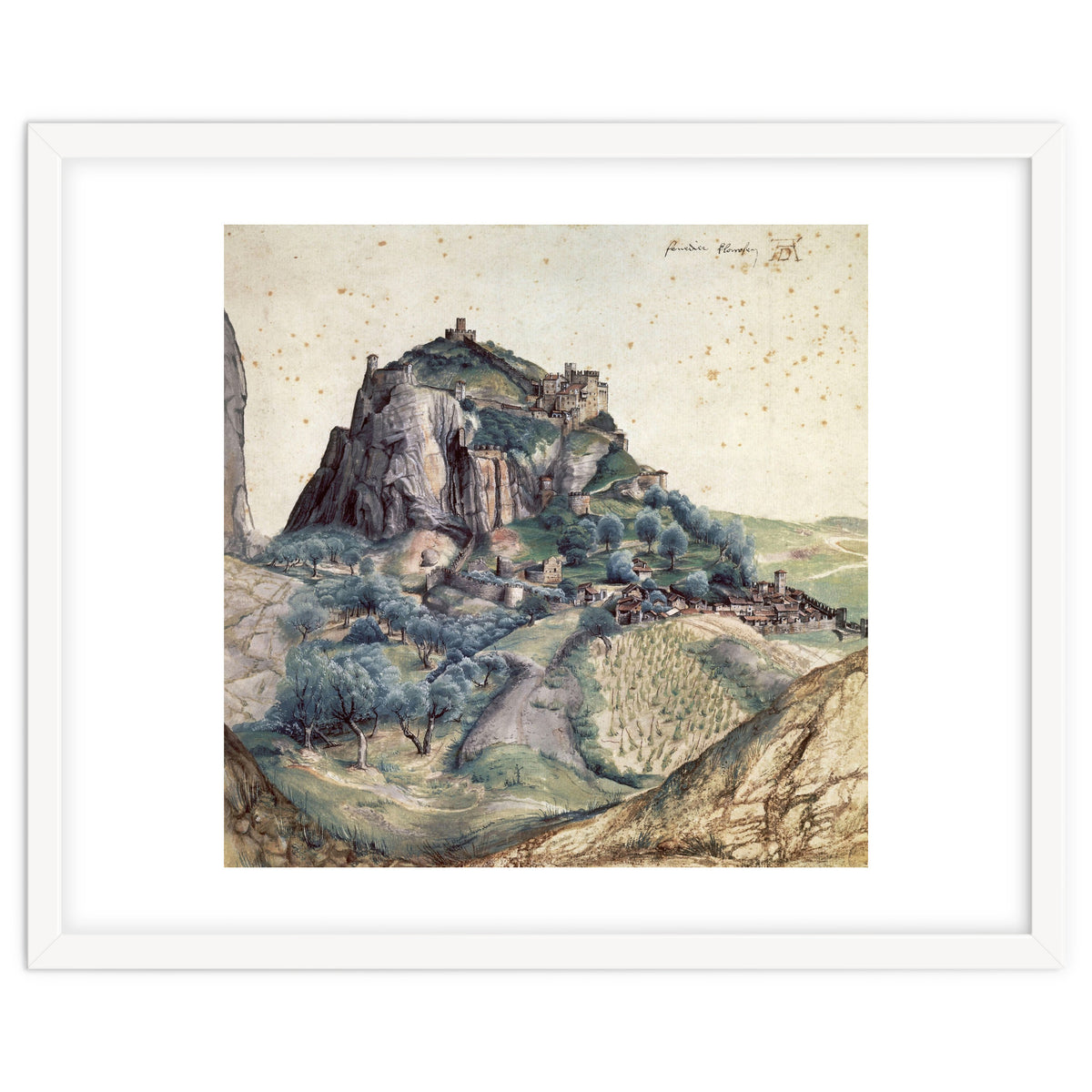 'Castle and Town of Arco', 1495, Watercolour on paper, 22,3 x 22,3 cm.