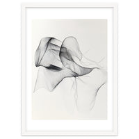 Abstract Black And White Flowing Lines Art